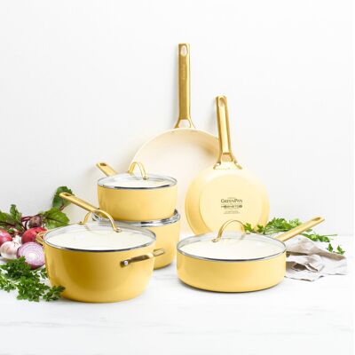 Greenpan Padova Reserve 6 Piece Set - Blush Pink Yellow Greenpan Padova Reserve 6 Piece Set - Blush Pink Yellow