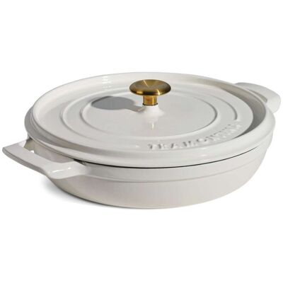 Tramontina Enamelled Cast Iron Saute Helper Handles 30 cm White 3.7L Tramontina Enamelled Cast Iron Saute Helper Handles 30 cm White 3.7L