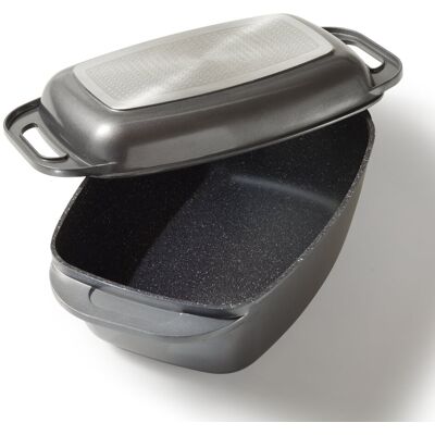 Bella Cucina Aluminum Rectangle Dutch Oven Anthracite 12.2L Bella Cucina Aluminum Rectangle Dutch Oven Anthracite 12.2L