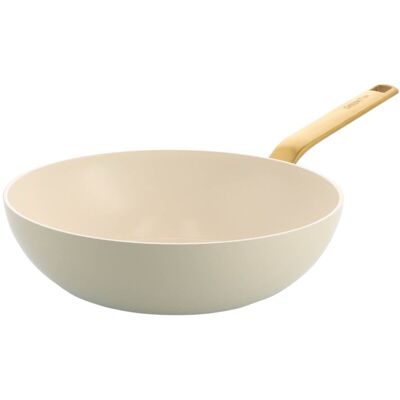 Greenpan Evolution Wok 28cm - Cream Cream/Gold 28cm W Greenpan Evolution Wok 28cm - Cream Cream/Gold 28cm W