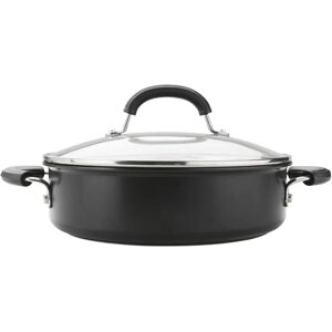 Circulon Total Hard Anodised induction Non-Stick Dishwasher Safe 28cm/5 Litre Sauteuse Pan with Toughened Glass Lid black/brown/gray 16.65 H cm