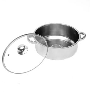 Belfry Kitchen Stainless Steel Steam Cooker Steamer Containers With Glass Lid gray 42.0 H x 26.0 W cm