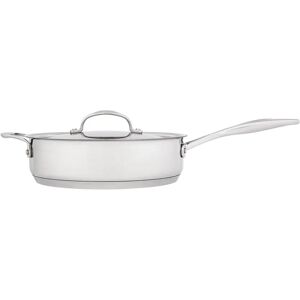 Stellar 7000 Saute Pan, Large 24cm Stainless Steel, Non-Stick Polytetrafluoroethylene, Lid and Helper Handle, Induction Ready, Oven & Dishwasher Safe gray 10.0 H x 26.0 D cm