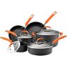 Rachel Ray Rachael Ray 10 Piece Hard-Anodized Aluminium Non Stick Cookware Set brown