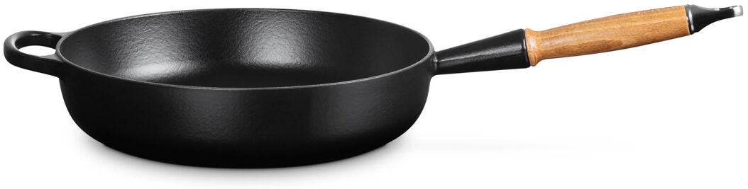 Le Creuset Signature Cast Iron Frying Pan with Wooden Handle 28cm Satin Black 28cm