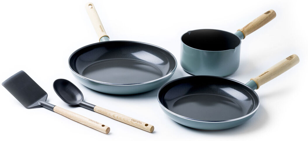 GreenPan Mayflower Aluminium 5 Piece Non Stick Cookware Set Blue 5