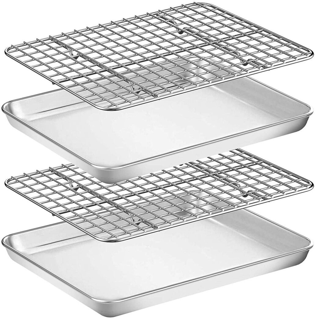 Belfry Kitchen Baking Sheet & Rack Set Silver 25.4cm L X 20cm W