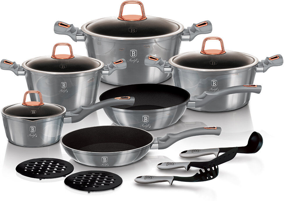 Berlinger Haus 13 Piece Aluminum Nonstick Cookware Set Silver 15