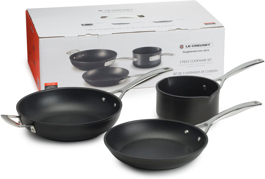 Le Creuset Toughened Non-Stick 3 Piece Cookware Set Black 3