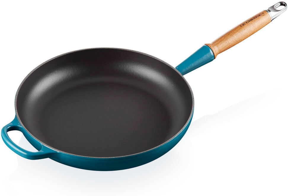 Le Creuset Signature Cast Iron Frying Pan with Wooden Handle Volcanic 28cm/2.8L