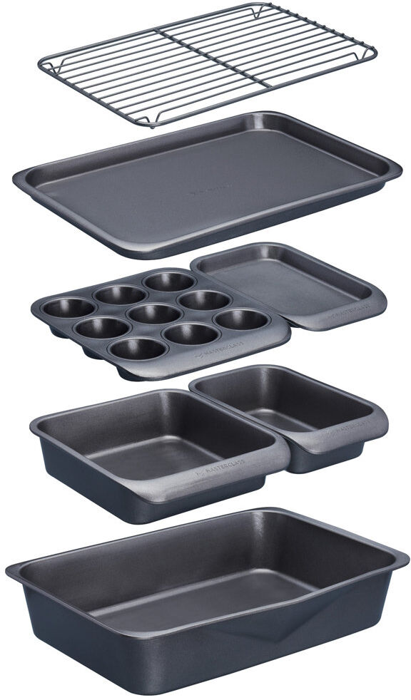 MasterClass Smart Space Seven-Piece Stacking Non-Stick Baking & Roasting Set Grey 7