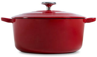BK Cookware Bourgogne Cast Iron Round Casserole BK Cookware Colour: Chili Red, Capacity: 6.7 L  - Size: Small BK Cookware Bourgogne Cast Iron Round Casserole BK Cookware Colour: Chili Red, Capacity: 6.7 L  - Size: Small