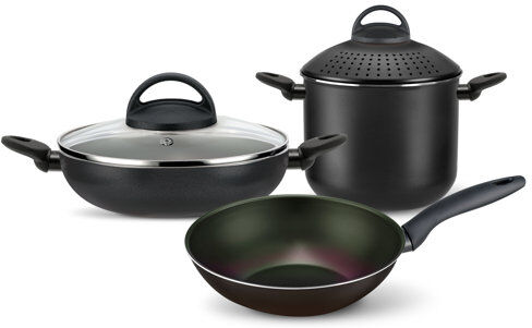 Symple Stuff Spak 5 Pieces Aluminum Non Stick Cookware Set Symple Stuff  - Size: 45cm H X 1700cm W X 700cm D Symple Stuff Spak 5 Pieces Aluminum Non Stick Cookware Set Symple Stuff  - Size: 45cm H X 1700cm W X 700cm D