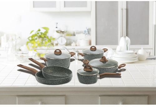 Symple Stuff Shellman 6 Piece Aluminum Non Stick Cookware Set Symple Stuff  - Size: 82cm H X 46cm W X 46cm D Symple Stuff Shellman 6 Piece Aluminum Non Stick Cookware Set Symple Stuff  - Size: 82cm H X 46cm W X 46cm D