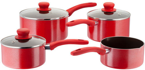 Judge Radiant 4 Piece Aluminium  Non Stick Cookware Set Judge  - Size: 35cm H X 8cm W X 18cm D Judge Radiant 4 Piece Aluminium  Non Stick Cookware Set Judge  - Size: 35cm H X 8cm W X 18cm D