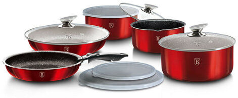 Berlinger Haus 12 Piece Aluminium Non Stick Cookware Set Berlinger Haus 30cm H X 16cm W X 45cm D Berlinger Haus 12 Piece Aluminium Non Stick Cookware Set Berlinger Haus 30cm H X 16cm W X 45cm D