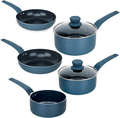 Symple Stuff Thorith Diamond 5-Piece Non-Stick Frying Pan Set with Lids Symple Stuff  - Size: 34cm H X 17cm W X 17cm D Symple Stuff Thorith Diamond 5-Piece Non-Stick Frying Pan Set with Lids Symple Stuff  - Size: 34cm H X 17cm W X 17cm D