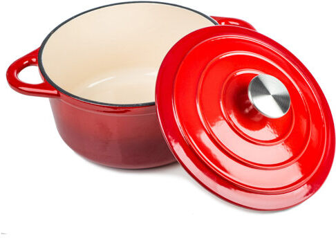 Symple Stuff Clothilde Dutch Induction Cast Iron Round Casserole Symple Stuff Colour: Red, Capacity: 5.2L  - Size: 52cm H X 165cm W X 45cm D Symple Stuff Clothilde Dutch Induction Cast Iron Round Casserole Symple Stuff Colour: Red, Capacity: 5.2L  - Size: 52cm H X 165cm W X 45cm D