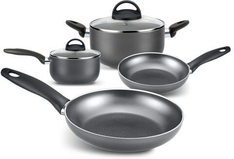Symple Stuff Spurgh 6 Pieces Aluminum Non Stick Cookware Set Symple Stuff  - Size: 77 cm H x 168 cm W Symple Stuff Spurgh 6 Pieces Aluminum Non Stick Cookware Set Symple Stuff  - Size: 77 cm H x 168 cm W