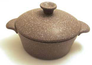 Symple Stuff Stoneware Round Casserole Symple Stuff Colour: Brown Stone, Size: 9.5cm H x 23cm W x 23cm D  - Size: Large