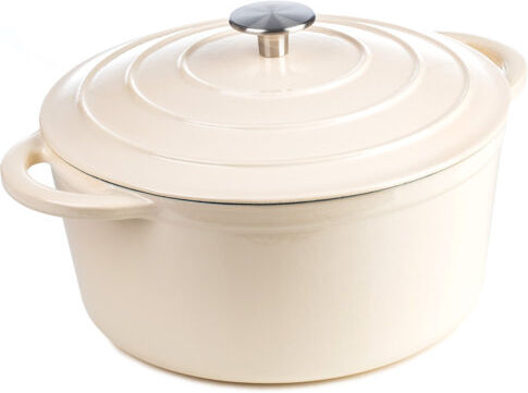Symple Stuff Clothilde Dutch Induction Cast Iron Round Casserole Symple Stuff Colour: Cream, Capacity: 5.2L  - Size: 52cm H X 165cm W X 45cm D Symple Stuff Clothilde Dutch Induction Cast Iron Round Casserole Symple Stuff Colour: Cream, Capacity: 5.2L  - Size: 52cm H X 165cm W X 45cm D