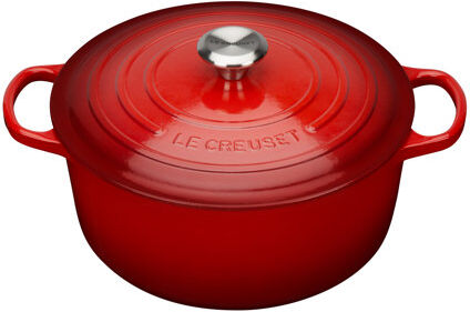 Le Creuset Signature Cast Iron Round Casserole Le Creuset Colour: Cerise, Width: 20cm  - Size: Small Le Creuset Signature Cast Iron Round Casserole Le Creuset Colour: Cerise, Width: 20cm  - Size: Small