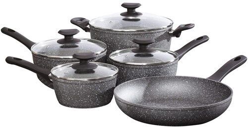 Symple Stuff Carreiro 9 Pieces Aluminium Non Stick Cookware Set Symple Stuff Oversized Symple Stuff Carreiro 9 Pieces Aluminium Non Stick Cookware Set Symple Stuff Oversized