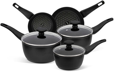 Prestige Thermosmart 8 Piece Aluminium Non Stick Cookware Set Prestige  - Size: 28cm H X 24cm W X 26cm D Prestige Thermosmart 8 Piece Aluminium Non Stick Cookware Set Prestige  - Size: 28cm H X 24cm W X 26cm D