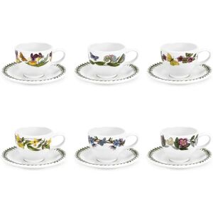 Portmeirion Botanic Garden 6 Espresso Cups & Saucers white 5.5 H x 11.5 W cm