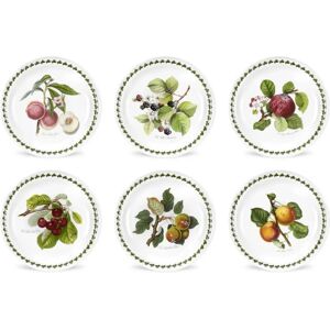 Portmeirion Pomona 6 Piece Plates, 20cm Set green/pink/white