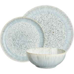 Denby Halo Speckle 12 Piece Coupe Dinnerware Set, Service for 4 gray