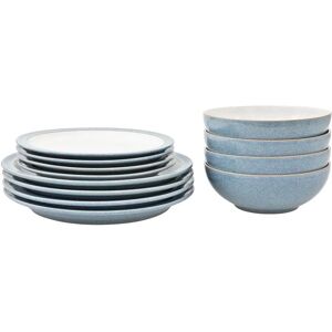 Denby Elements 12 Piece Dinnerware Set, Service for 4 blue