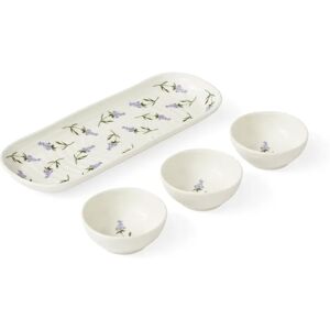 Sophie Conran for Portmeirion Lavandula 3 Bowl & Tray Set Boxed Set-Tray 27.5 x 10cm, Bowls 8cm white 10.0 W x 27.5 D cm