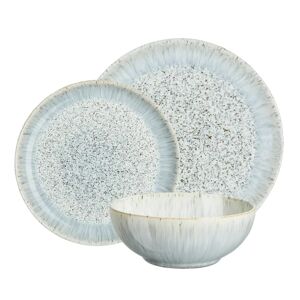 Denby Halo Speckle 12 Piece Coupe Dinnerware Set, Service for 4 gray