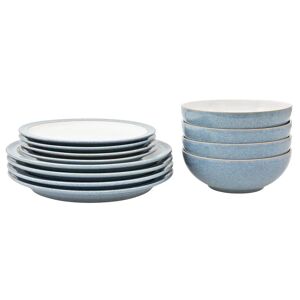 Denby Elements 12 Piece Dinnerware Set, Service for 4 blue