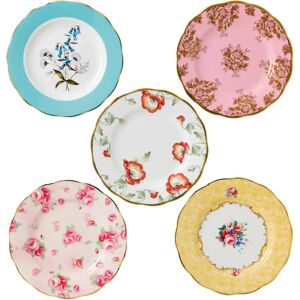 100 Years Of Royal Albert - Plate Set, 20cm (1950)-1990 blue/green/pink/white/yellow 20.0 W cm