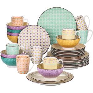 Vancasso 32 Piece Dinnerware Set, Service for 8 Green;Beige 32