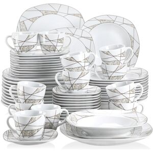 Vancasso 60 Piece Dinnerware Set, Service for 12 White 60