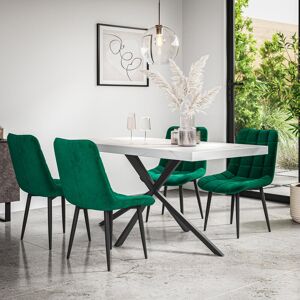 Fairmont Park Akaalbir 6 - Person Dining Set White/Black/Green 6