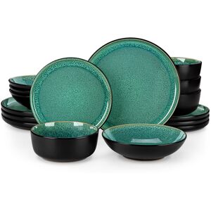 Vancasso 16 Piece Stoneware Dinnerware Set - Service for 4 Green 16