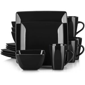 Vancasso Soho 16 Piece Dinnerware Set, Service for 4 Black 16
