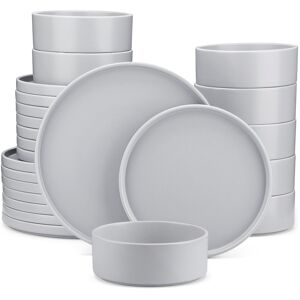 Vancasso Stoneware Dinnerware - Set of 24 Grey 24