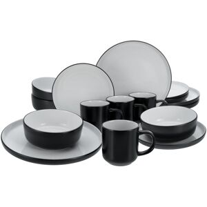 Creatable Nordic Cool Black Dinnerware - Set of 16 Black;White 16