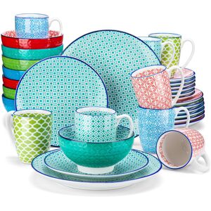 Vancasso 32 Piece Dinnerware Set, Service for 8 Blue;Green;Red;Turquoise 32