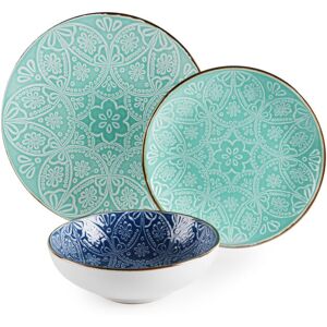 Excelsa Versailles Azzurro 18 Piece Dinnerware Set, Service for 6 Blue/Light Blue 18 Excelsa Versailles Azzurro 18 Piece Dinnerware Set, Service for 6 Blue/Light Blue 18