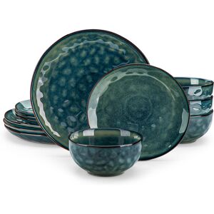 Vancasso 12-Piece Stoneware Dinner Set - Service for 4 Green 12 Vancasso 12-Piece Stoneware Dinner Set - Service for 4 Green 12