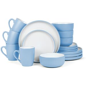 Waterside 16pc 2 Tone Porcelain Dinner Set Blue 16 Waterside 16pc 2 Tone Porcelain Dinner Set Blue 16