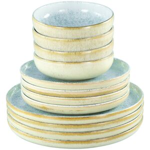 Creatable Uno 12 Piece Stoneware Dinnerware Set - Service for 4 Blue/Beige/Ivory 12 Creatable Uno 12 Piece Stoneware Dinnerware Set - Service for 4 Blue/Beige/Ivory 12