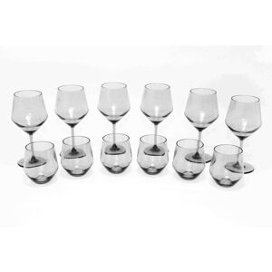 Ivy Bronx Debroa Angle Collection 12 Pieces Acrylic Wine Glass Set (Blue / Clear/ Grey Color) - Includes 2 Sizes Grey 454.6ml Ivy Bronx Debroa Angle Collection 12 Pieces Acrylic Wine Glass Set (Blue / Clear/ Grey Color) - Includes 2 Sizes Grey 454.6ml