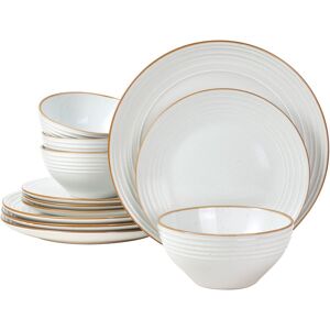 17 Stories 12 Piece Stoneware Dinnerware Set - Service for 4 White 12 17 Stories 12 Piece Stoneware Dinnerware Set - Service for 4 White 12